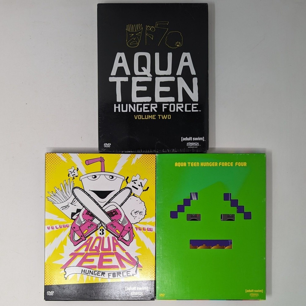 Aqua Teen Hunter Force Volume 2 3 4 (2004, DVD 2-Disc Set) Adult Swim Cartoon